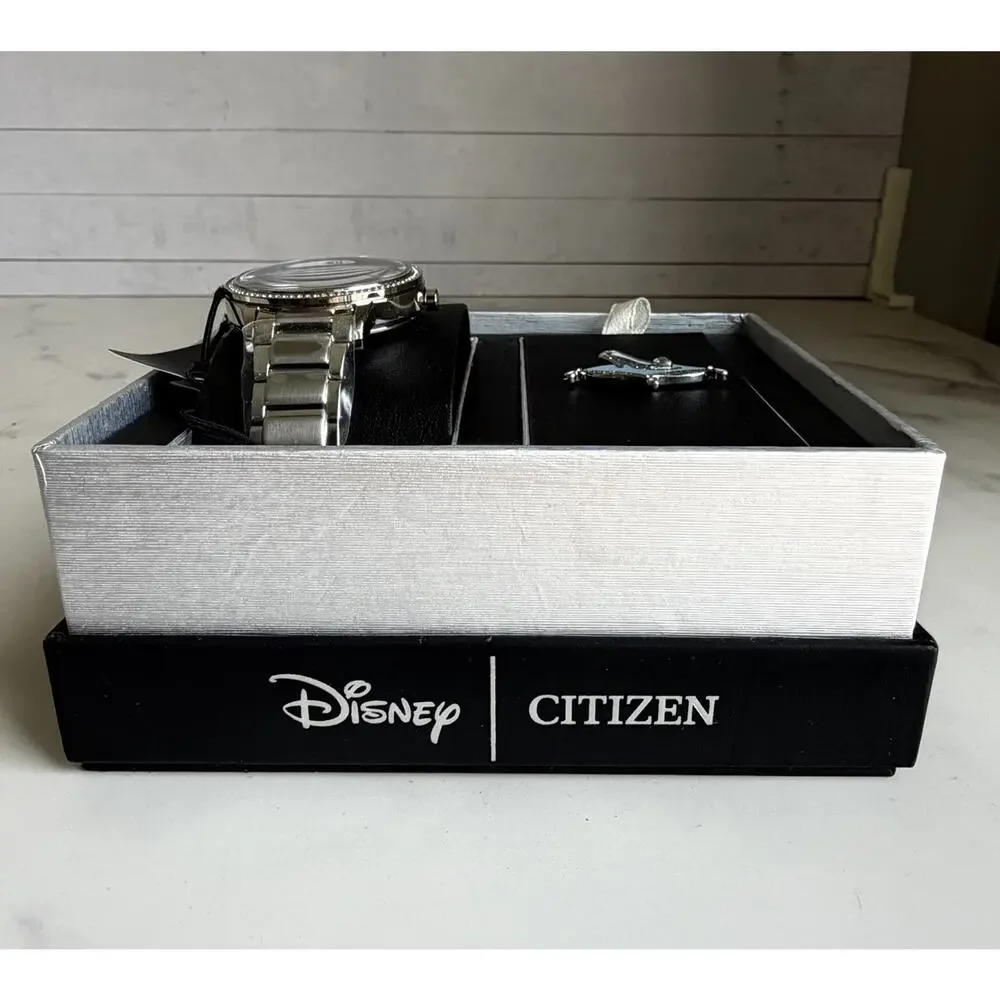 Citizen Disney Cinderella Eco-Drive Watch FE7041-51W Crystal Pin Box Set NWT